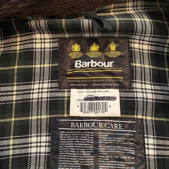 Classic Men's Barbour "Mark Phillips" Wax Jacket - Sage - Size Large - Picture 5 of 11